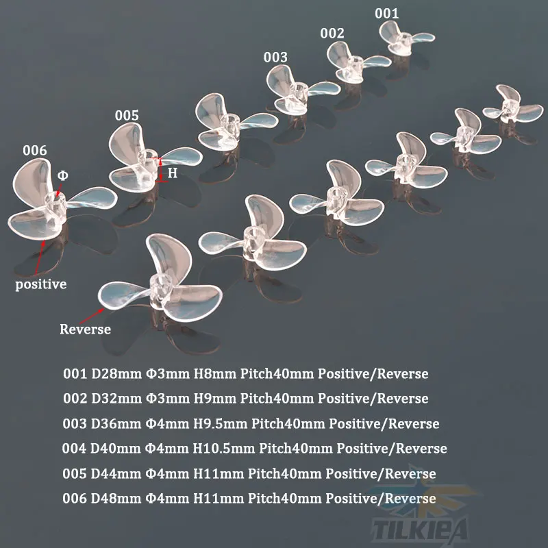 3/4 мм прозрачный Rc лодка 3 лопасти винта нейлоновый лодочный пропеллер