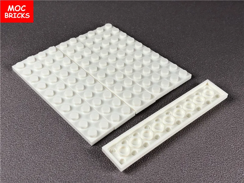 50 шт./лот MOC кирпичи белая пластина 2X10 подходит с 3832 Обучающие Строительные блоки