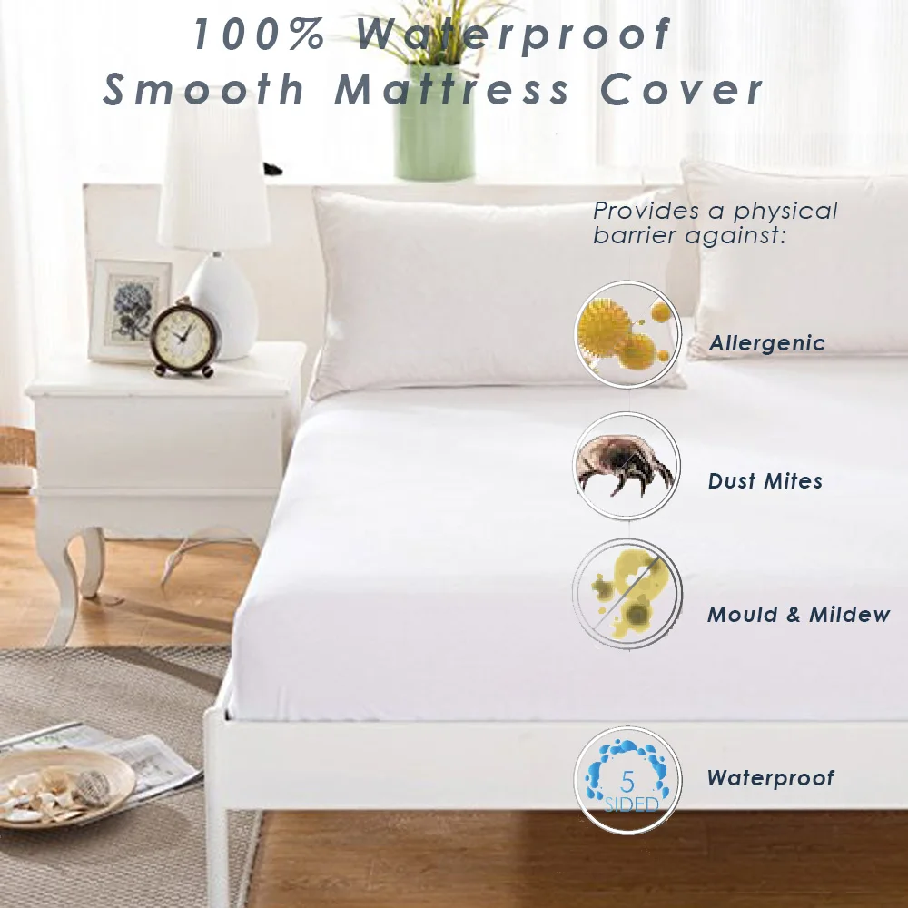 

Summitkids Cheapest Smooth 100% Waterproof Mattress Cover Dust Mite Hypoallergenic Mattress Protector Bed Cover For Baby Bed