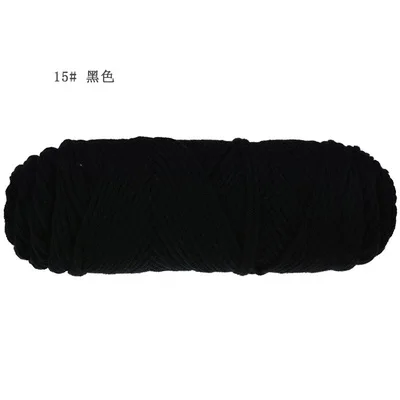 Black Color KOKNIT шелковая молочная хлопчатобумажная пряжа для вязания толстой нити для вязания крючком тканевая пряжа DIY сумка для сумки ковер Шерсть вязание крючком вплетать в пряжу нить - Цвет: Black Color