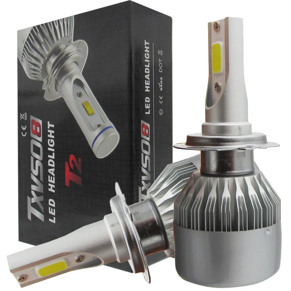 COB LED H7 фара 55 Вт каждая белая лампа набор налобный фонарь 12 В автомобильный