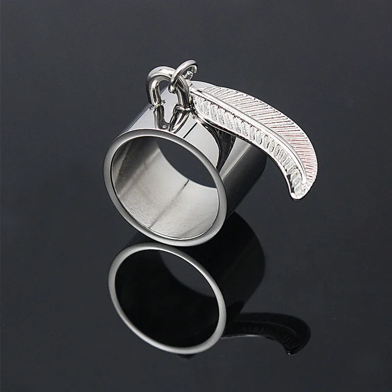Горячее перо из нержавеющей стали очаровательные кольца широкий Acier Bague лист кулон для женщин кольца панк Серебряные вечерние кольца Phalange Alliance