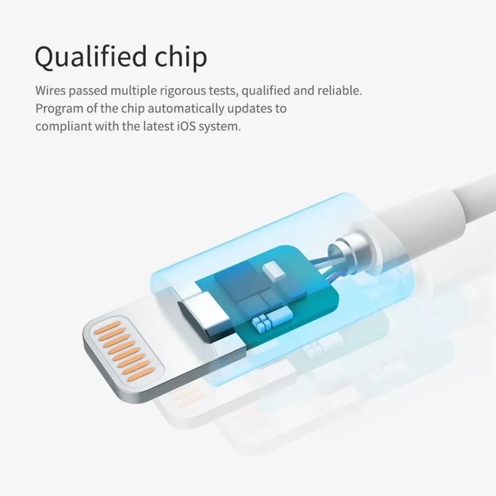 NILLKIN USB кабель для iphone Xs max Xr X iphone 8 7 6 plus 6s plus MFI освещение для ipad iPod USB ЗУ для мобильного телефона шнур данных