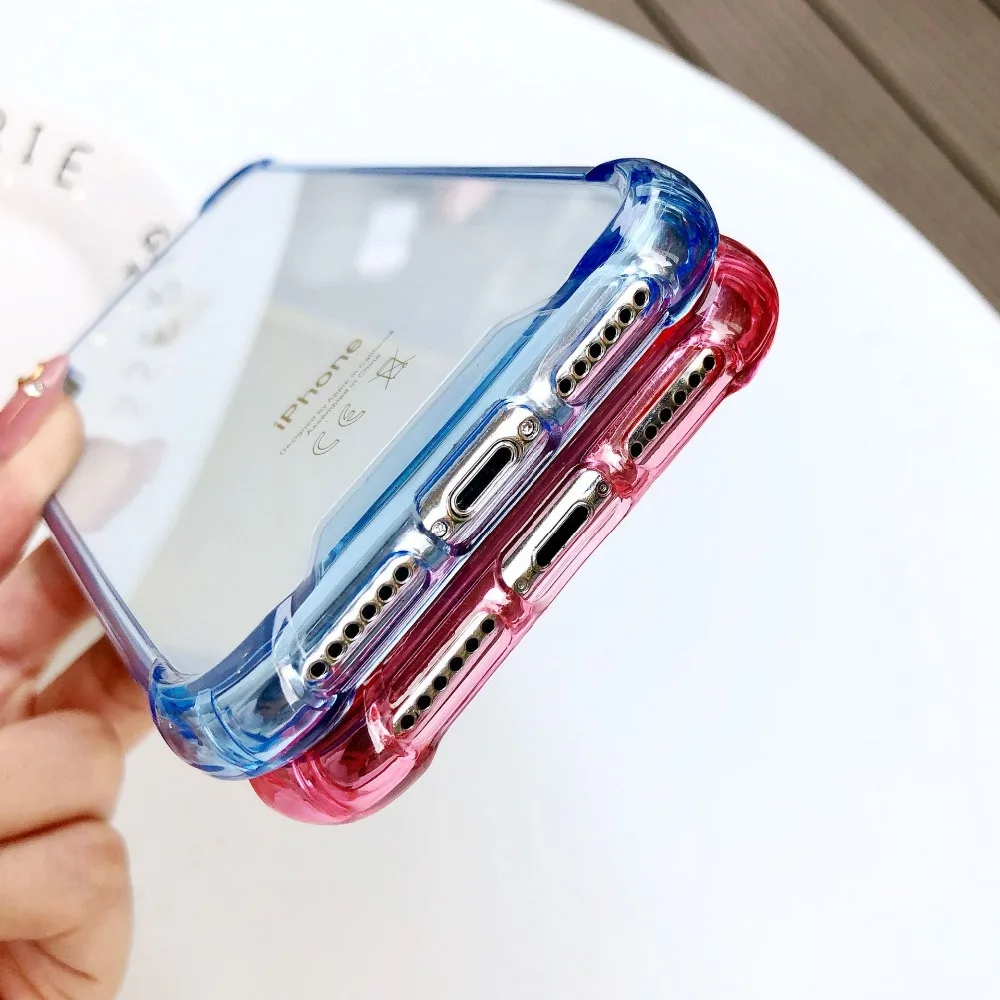 Samtsui Transparent Acrylic Case For iPhone11 pro XMAX 7 8Plus Four-corner Shockproof Cover XR X XS Protective Capa |