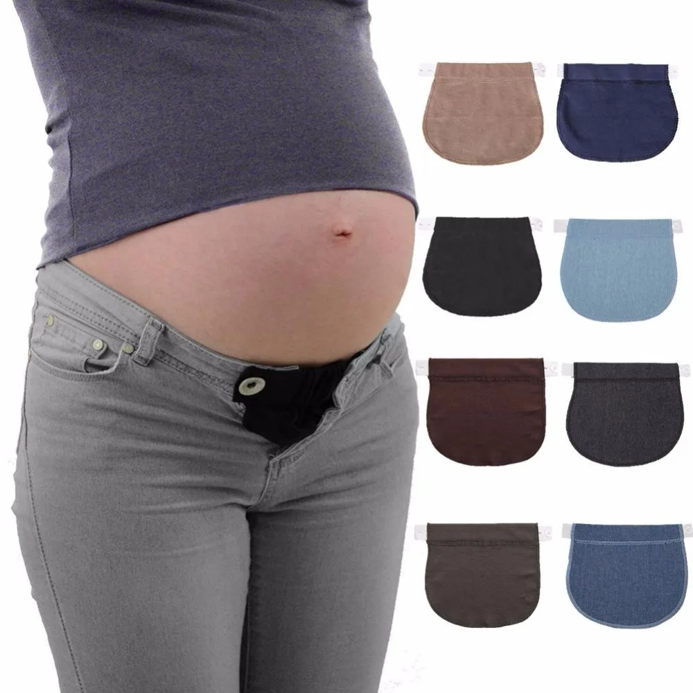 Maternity Pregnancy Waistband Belt Soft Adjustable Elastic Pants Lengthening Waist Extenders Button Mother Loose Pants Belt