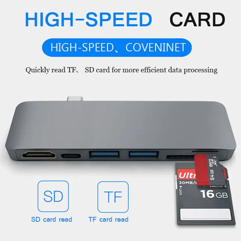 USB C к HDMI адаптер Thunderbolt 3 Type концентратор с TF Micro SD ридер для Macbook pro 2015 2016|Адаптеры