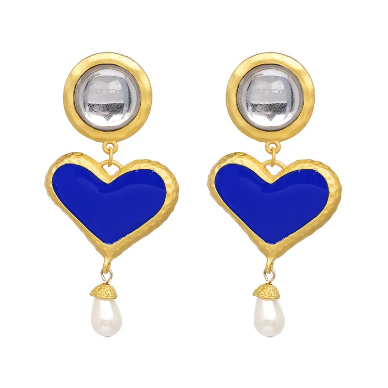 Blue JUJIA Bohemain za массивные висячие серьги винтажные хрустальные серьги-подвески большого размера для женщин ювелирные изделия - Окраска металла: Blue