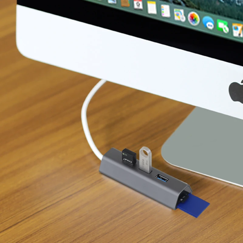 Acasis HS0064 USB3.0 Алюминиевый Многофункциональный USB комбо 5 Гбит/с 3 порта 0