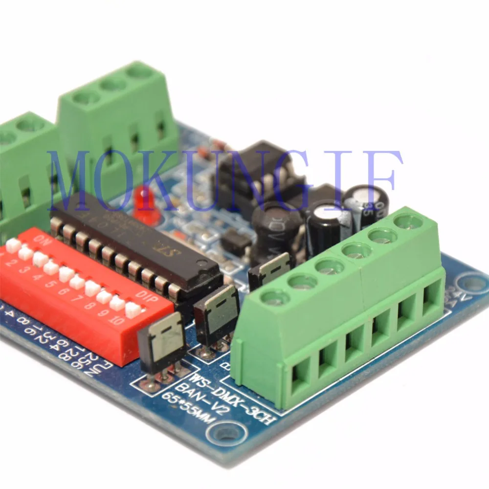 Быстрая Доставка 30 шт. 3CH легко dmx512 Декодер контроллер драйвер-RGB светодиодные