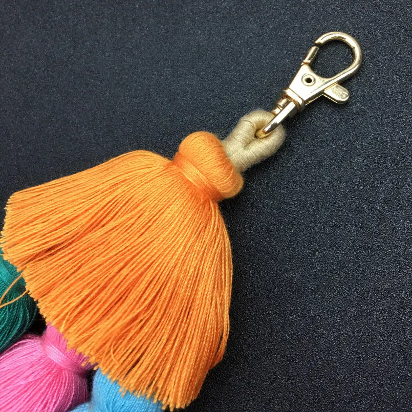 Женский хлопковый брелок ручной работы 190 мм|bag pendant|tassel key chaincharm keychain |