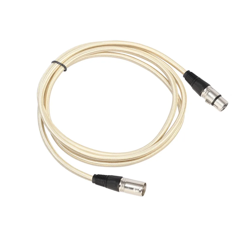 1m3m5m10mNylon чистая Золотая цветная 3Pin XLR кабель для мужчин Женский балансный