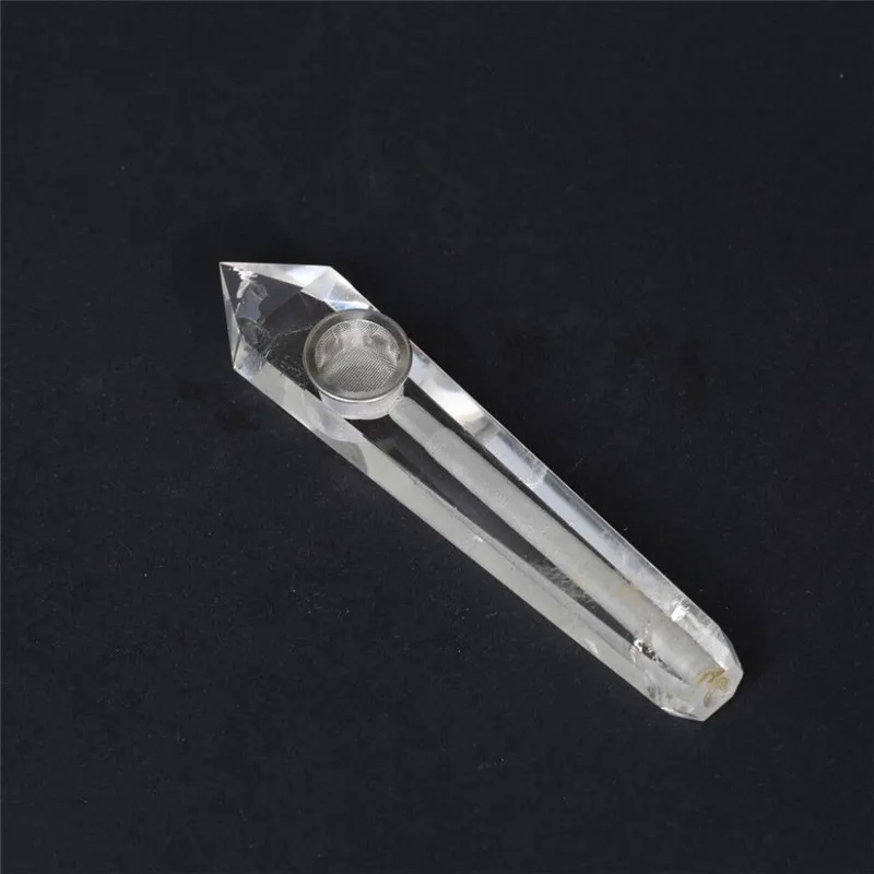 

1pcs Clear Quartz Crystal Cigar Smoking Pipe Tobacco Wand Free Brush +3pcs Filters