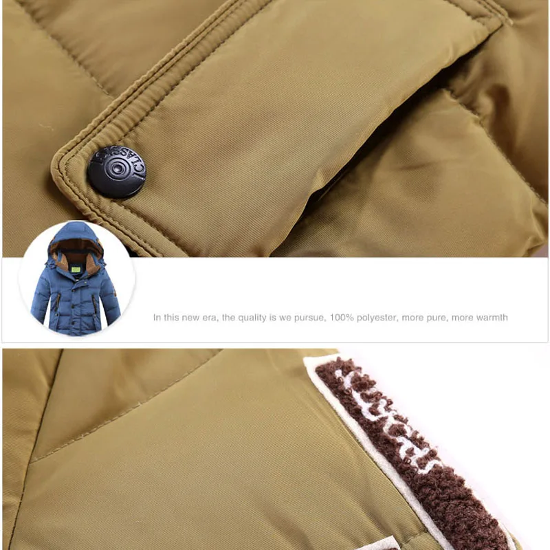 2018 детские зимние куртки для мальчиков белые пуховики на утином пуху плотная