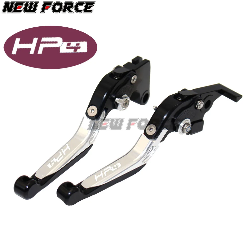 Синие + титановые Складные Выдвижные рычаги тормозной муфты CNC Logo(HP4) для BMW HP4 2010 2011