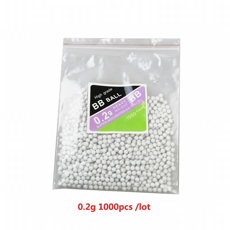 0.2g 1000pcs 1000 шт страйкбол BB шары Пейнтбол Охотничья винтовка ударная тактическая пушка патроны стрелковое ружье пуля Рогатка с шариком - Цвет: 0.2g 1000pcs