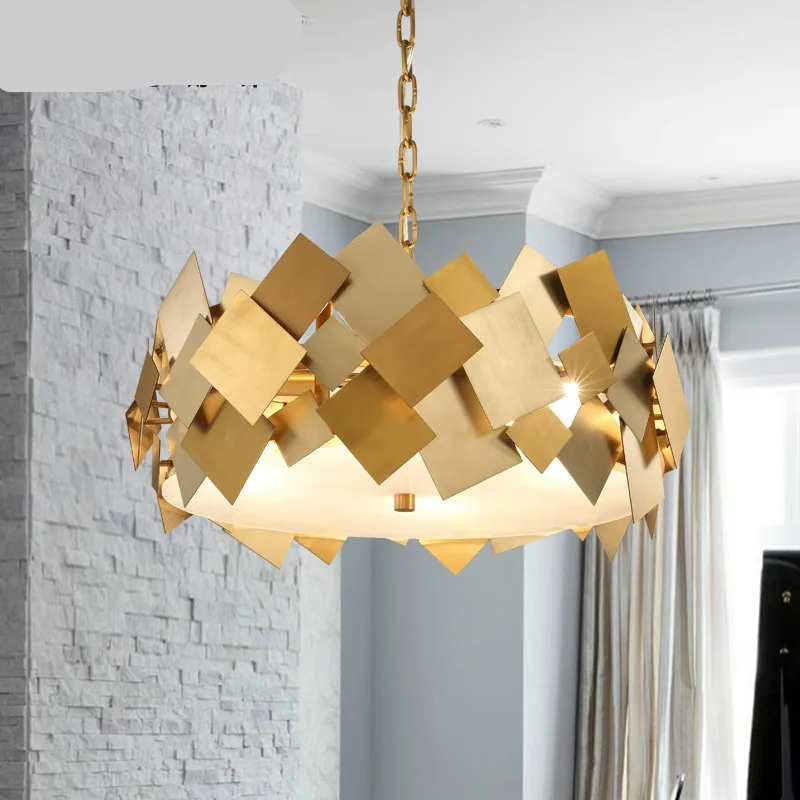 

Post-modern Fashion Creative Designer Gold Stainless Steel Led E14 Pendant Light For Living Room Dining Room Bedroom Dia 53/70cm