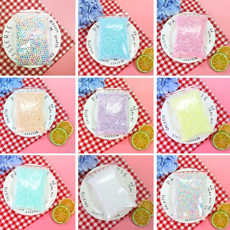 

Warm Color Snow Mud Particles Accessories Tiny Foam Beads Slime Balls Supplies