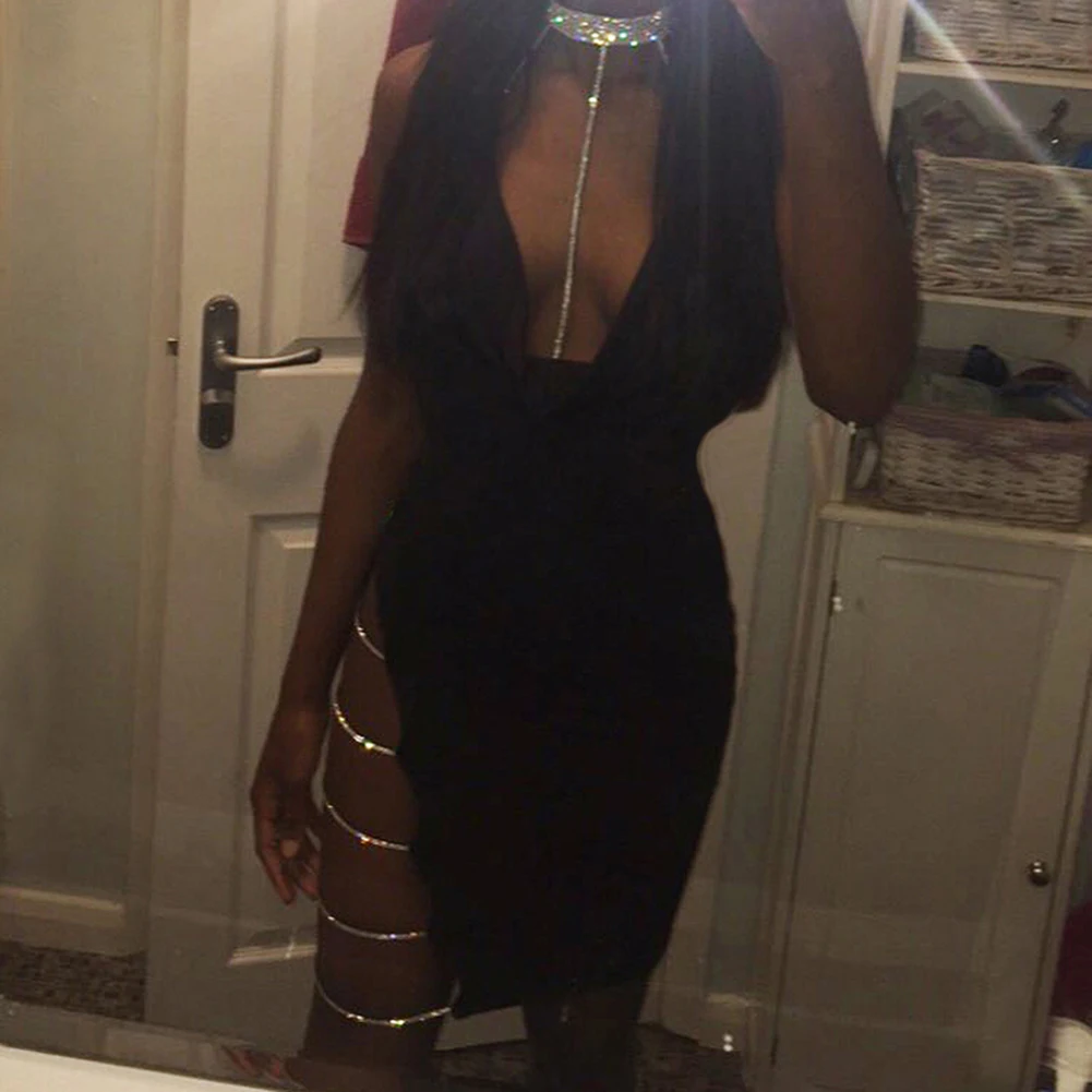 Вечернее платье с блестками Женская Сексуальная Клубная одежда глубоким