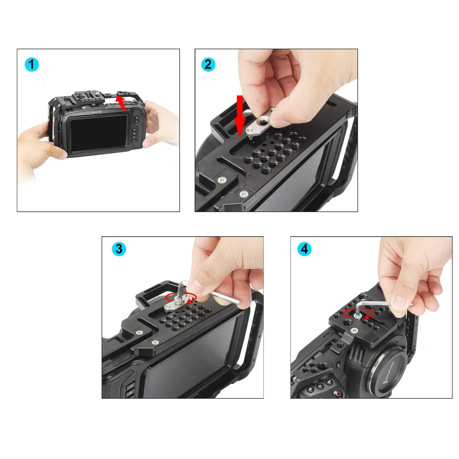 BMPCC 4K клетка для камеры с резьбой 1/4 'Ɖ/8'' натовская рельсовая резьба
