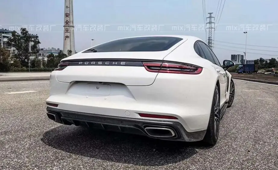 Carbon Fiber Front Lip+ Rear car Bumper+ Side Skirt Full Set Of Refitting Accessories Fit For Porsche Panamera 2017-2019 BY EMS |