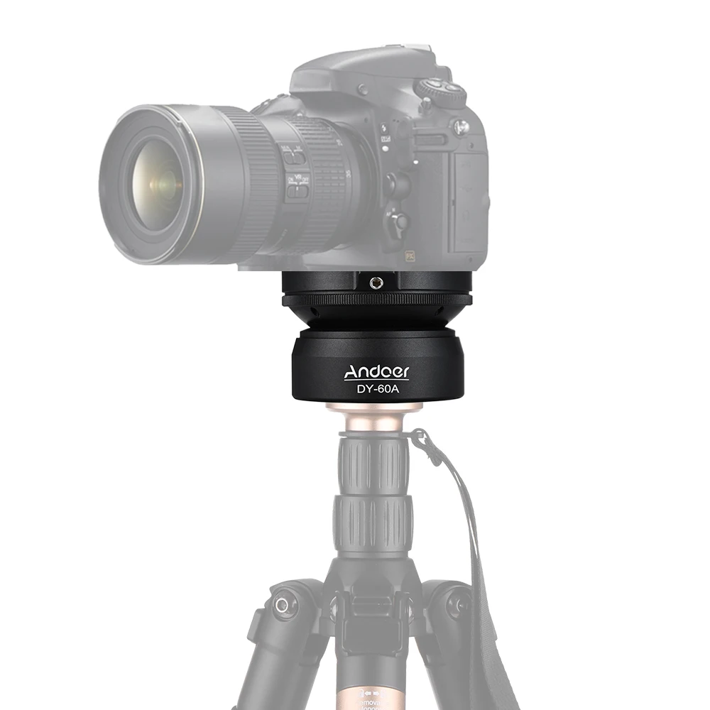 

Andoer DY-60A Tripod Leveling Base Panorama Ball Head 15 Degree Inclination w/1/4" screw Bubble Level for Canon Nikon Sony DSLR