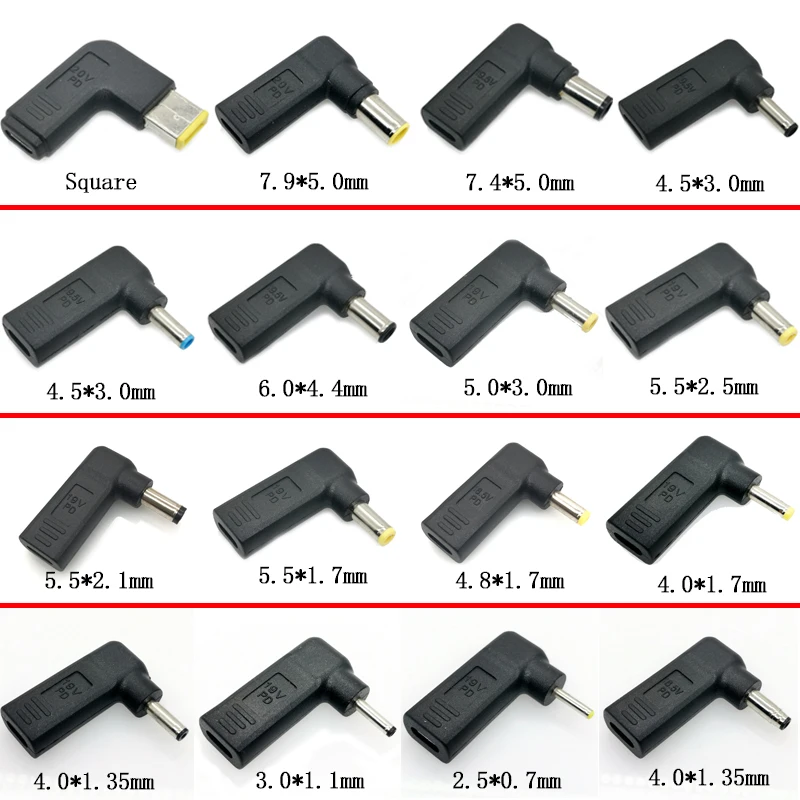 Зарядное устройство для ноутбука адаптер конвертер usb type C Женский Dc разъем питания до 7,4*5,0 мм 4,5*3,0 мм 5,5*2,5 мм для lenovo Asus адаптер для ноутбука