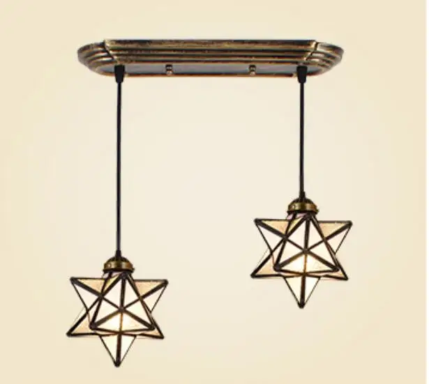 

Mediterranean industrial wind Glass Star pendant lamp pendant light creative dining room simple living room aisle Bar DF4