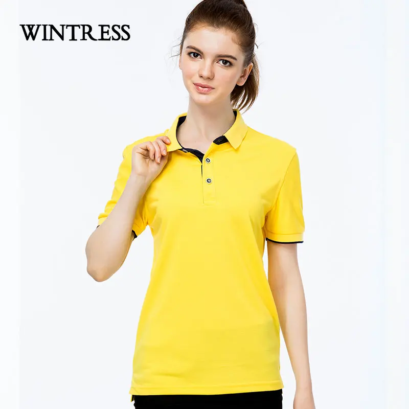 WINTRESS высокое eng Solim Для женщин футболка поло Повседневное Стиль Фитнес отложным