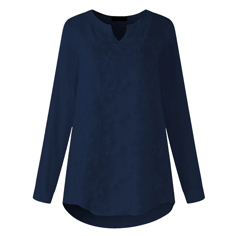 

Women V-Neck Organza Long Shirts Oversized Tops Floral Embroidered Shirt Blouse White Lace Sweet Long Sleeve Blouse Shirt Femme