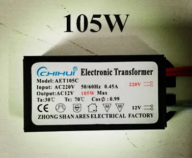 

NEW Electronic Transformer 105W AC 220V to 12V For Panel Light & Crystal Lamp G4 Light Beads driver LED bulbs with MR11, MR16