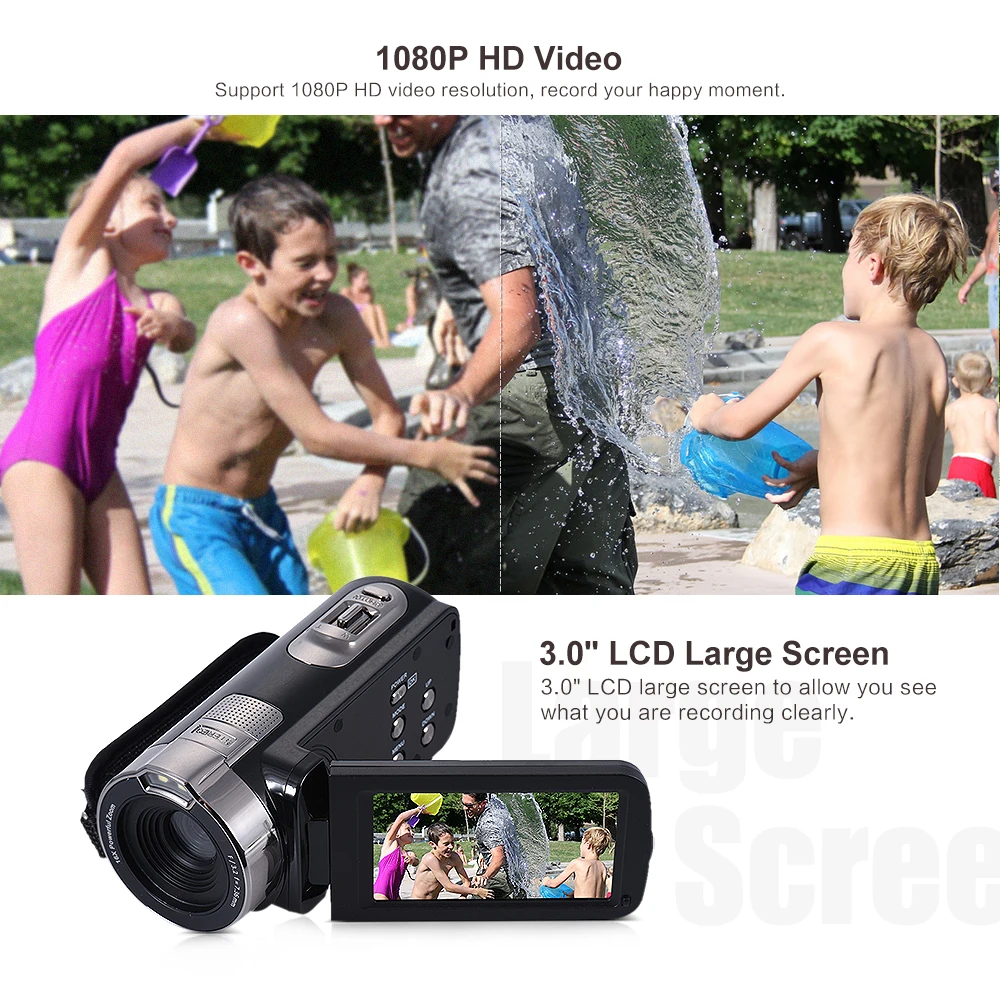 HDV 302P Full HD 1080P Цифровая видеокамера DV Камера 3 0 дюймов ЖК дисплей Экран 15FPS 24MP 16X