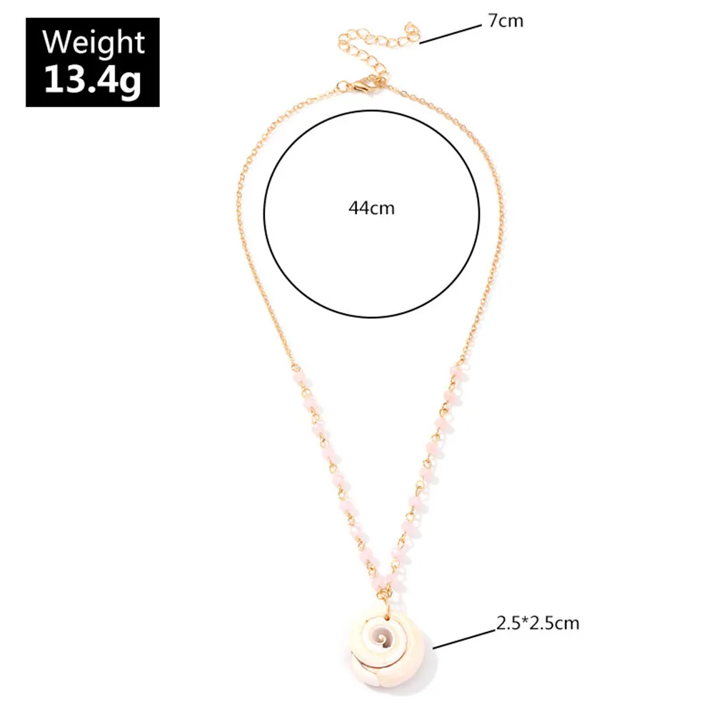 MLING Bohemian Natural Conch Pendant Necklace For Women Charm Pink Stone Fashion Ocean Jewelry | Украшения и аксессуары