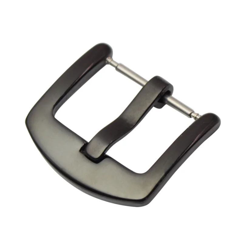 Black polished 18 мм, 20 мм, 22 мм, 24 мм, металлический ремешок для часов, пряжка, мужские Ремешки для наручных часов, ремешок, серебро, твердая застежка из нержавеющей стали, аксессуары - Цвет ремешка: Black polished