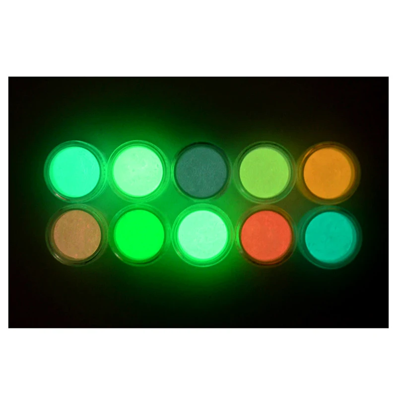 1 г сахара 3D Glow Powder красочные ультрадисперсных флуоресцентный эффект 10 различных