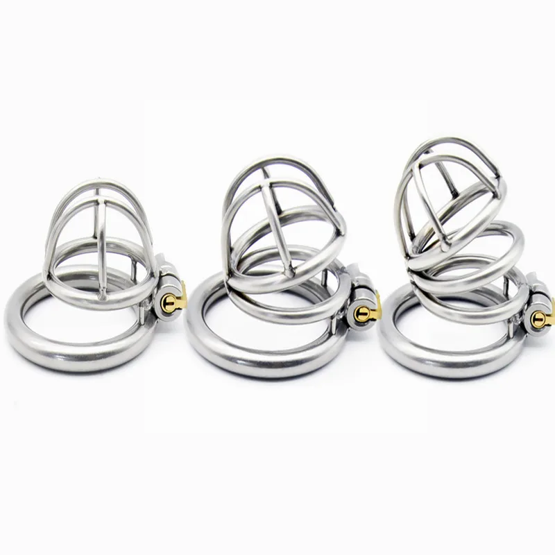 

Hollow Male stainless steel 3 size cage choose Bird Chastity Device metal cock penis ring lock BDSM restraint sex toy for man