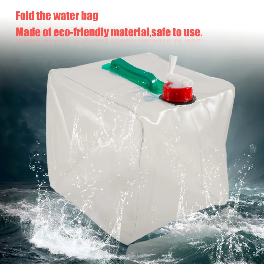 20L Портативная Складная мягкая тара для воды безопасный ПВХ двойные ручки супер большой объем для Воды Контейнер прозрачные сумки