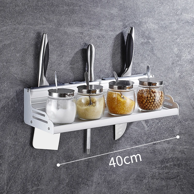 40cm no hook BVZ многофункциональный держатель ножей с крючками, кухонная полка для хранения ножей, настенный стеллаж, подставка для ножей, держатель зазора - Цвет: 40cm no hook