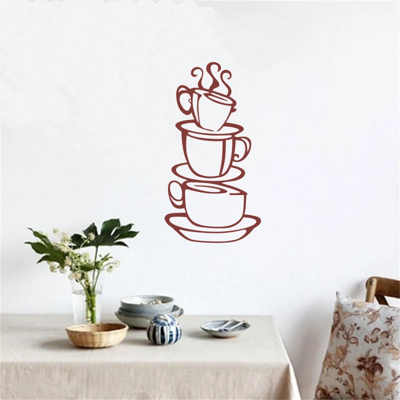 Gourmet Kitchen Coffee Cup Vinyl Carving Removable Wall Sticker Mural Decal Art Deco Poster House Decoration Wallpaper DW0186 | Дом и сад