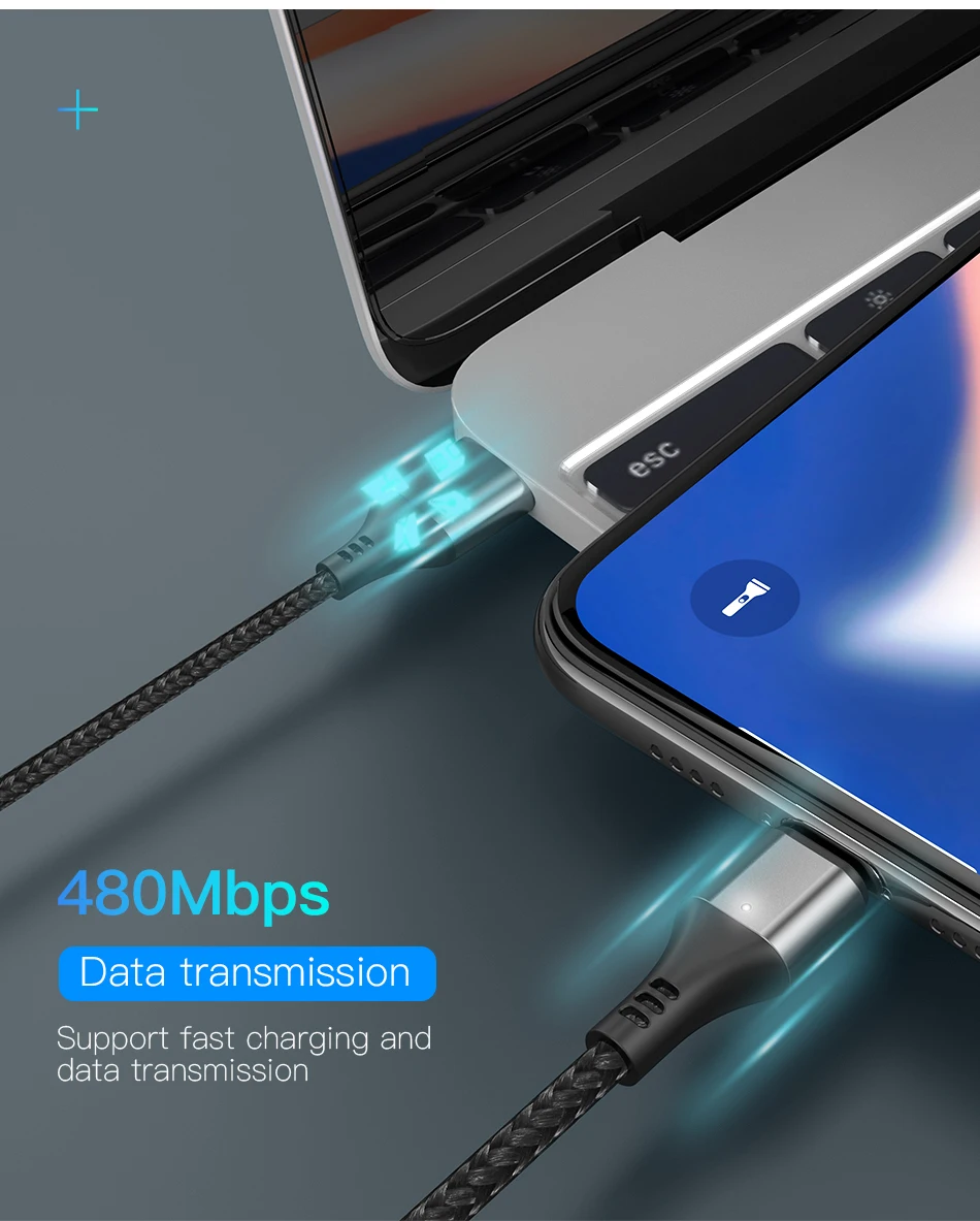 NOHON Магнитный кабель 3A супер быстрая зарядка для iphone XS MAX XR Micro usb type C для samsung huawei Xiaomi 9 магнитные кабели для передачи данных