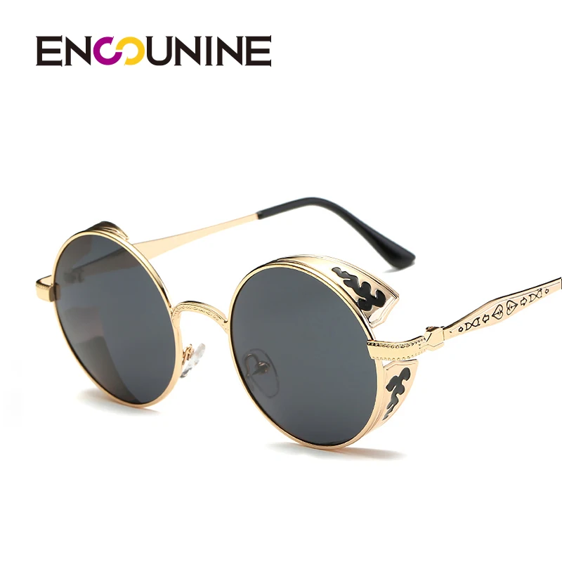ENSUNINE брендовые круглые поляризационные солнцезащитные очки в стиле стимпанк