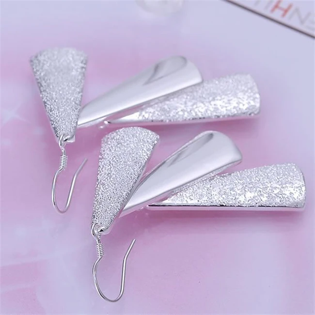 Triple Pieces Earrings Pretty Silver Plated For Women Wholesale Free Shipping 925 Charm Christmas Fashion Jewelry E015 | Украшения и