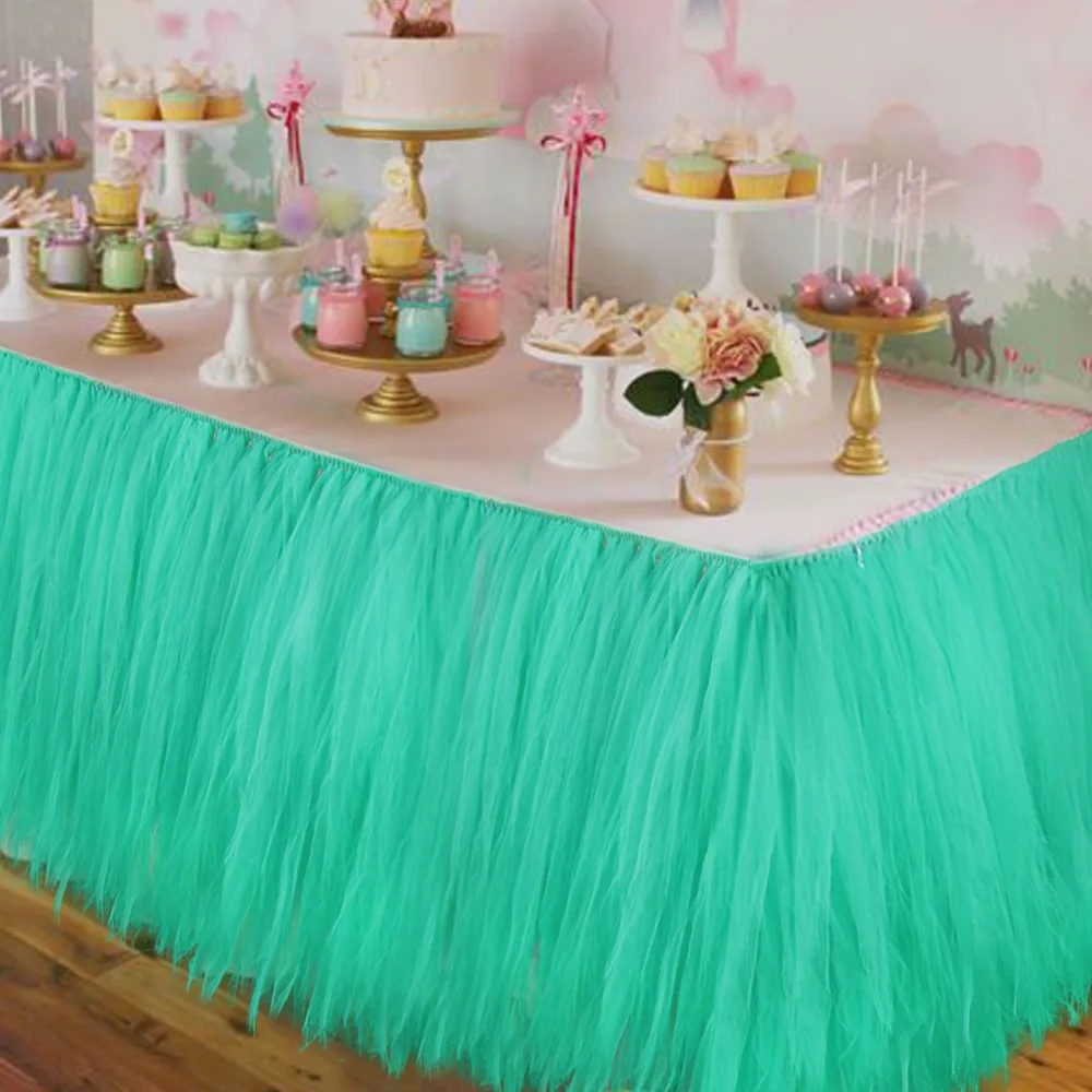 OurWarm с вуалью и балетной пачкой Юбка для стола Тюль Tablewear для Baby Shower или для вечеринки по случаю вечерние Свадебные украшения Юбка для стола ing дома вечерние Декор Текстиль