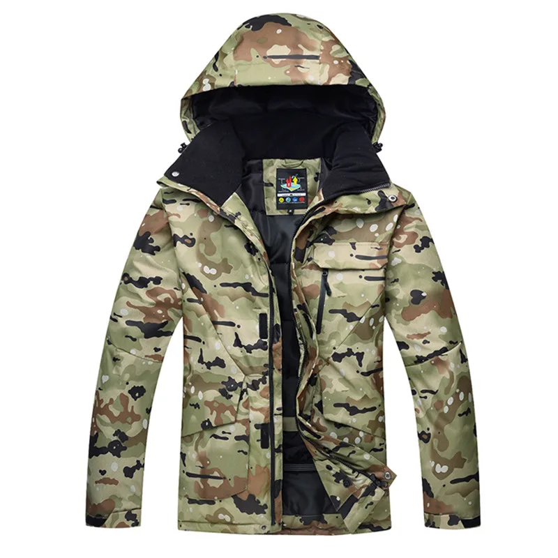 -30 quality Camouflage Men's 10K Ski wear warm wear snowboard jacket windproof waterproof breathable winter jacket