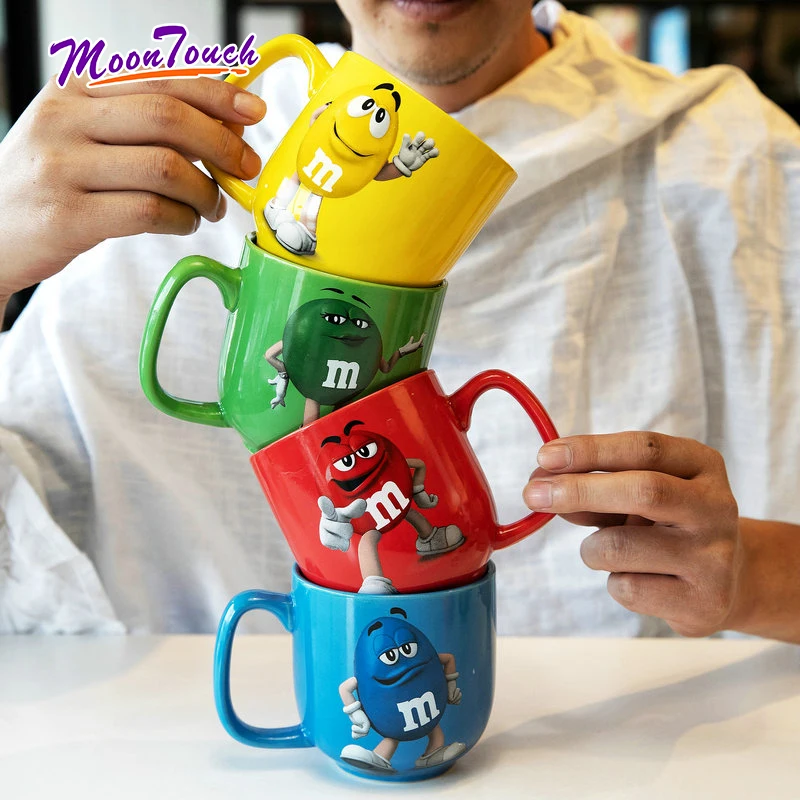 Симпатичные M& M's мм кофейные чашки керамические цветные кофейные овсянки кофейная кружка глазурь кофейная кружка с молоком водяные чайные кружки Посуда для напитков