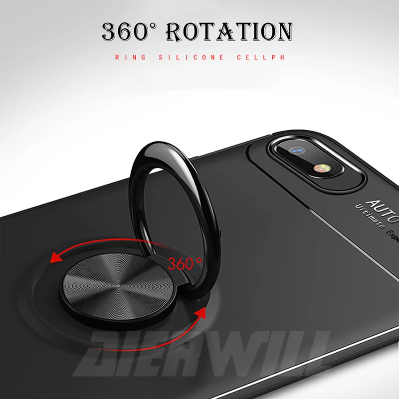 Чехол для xiaomi redmi 6a матовый противоударный защитный чехол с магнитным кольцом