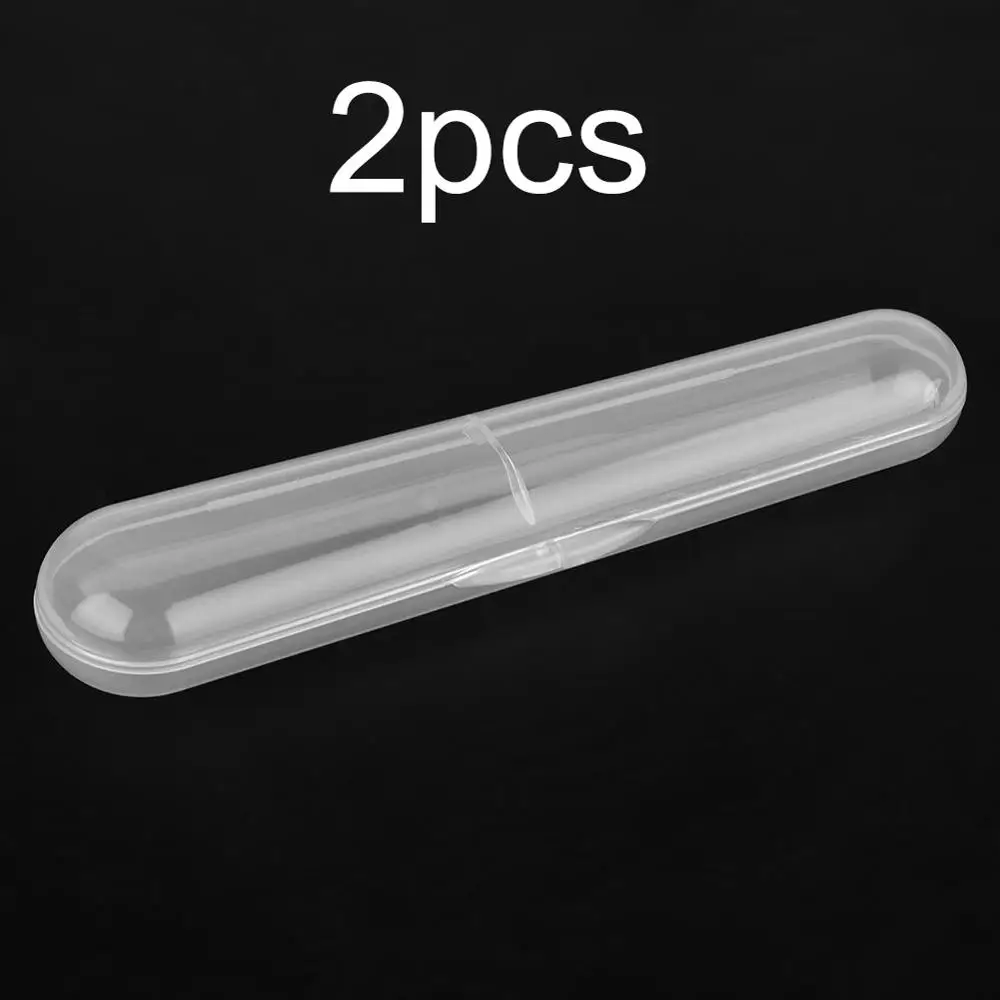 2pcs 1/2/5 шт. в наборе, для детей ясельного возраста Еда Класс ложка в коробке для хранения Чехол коробка держатель для Детская Ложка силиконовая дорожная сумка прозрачная коробка для хранения - Цвет: 2pcs