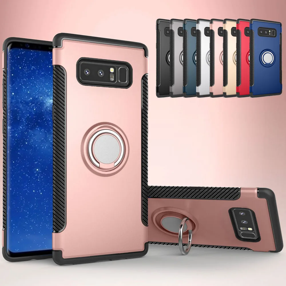 Чехол с кольцом на палец подставка для Galaxy Note 8 Note8 автомобильный Магнитный