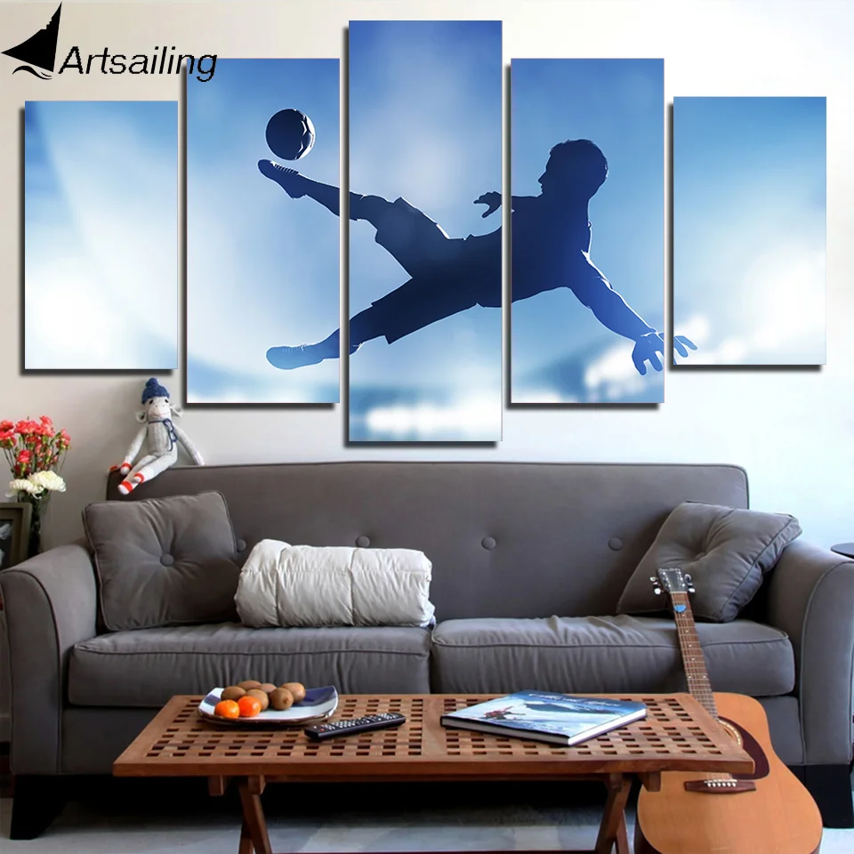 

HD Printed 5 Piece Canvas Art Soccer Sports Large Canvas Wall Art Painting Wall Pictures for Living Room ny-7462C