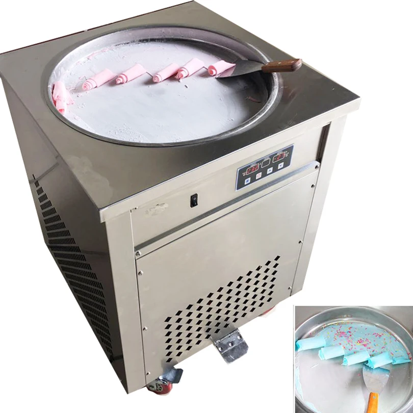 2019 Бесплатная доставка коммерческих жареных льда машина одна круглая сковородка