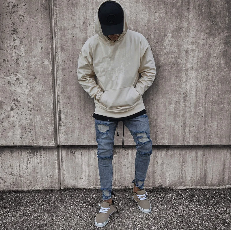 New Fashion Men's Skinny Biker Jeans Destroyed Frayed Ripped Pants Stylish Denim trousers | Мужская одежда